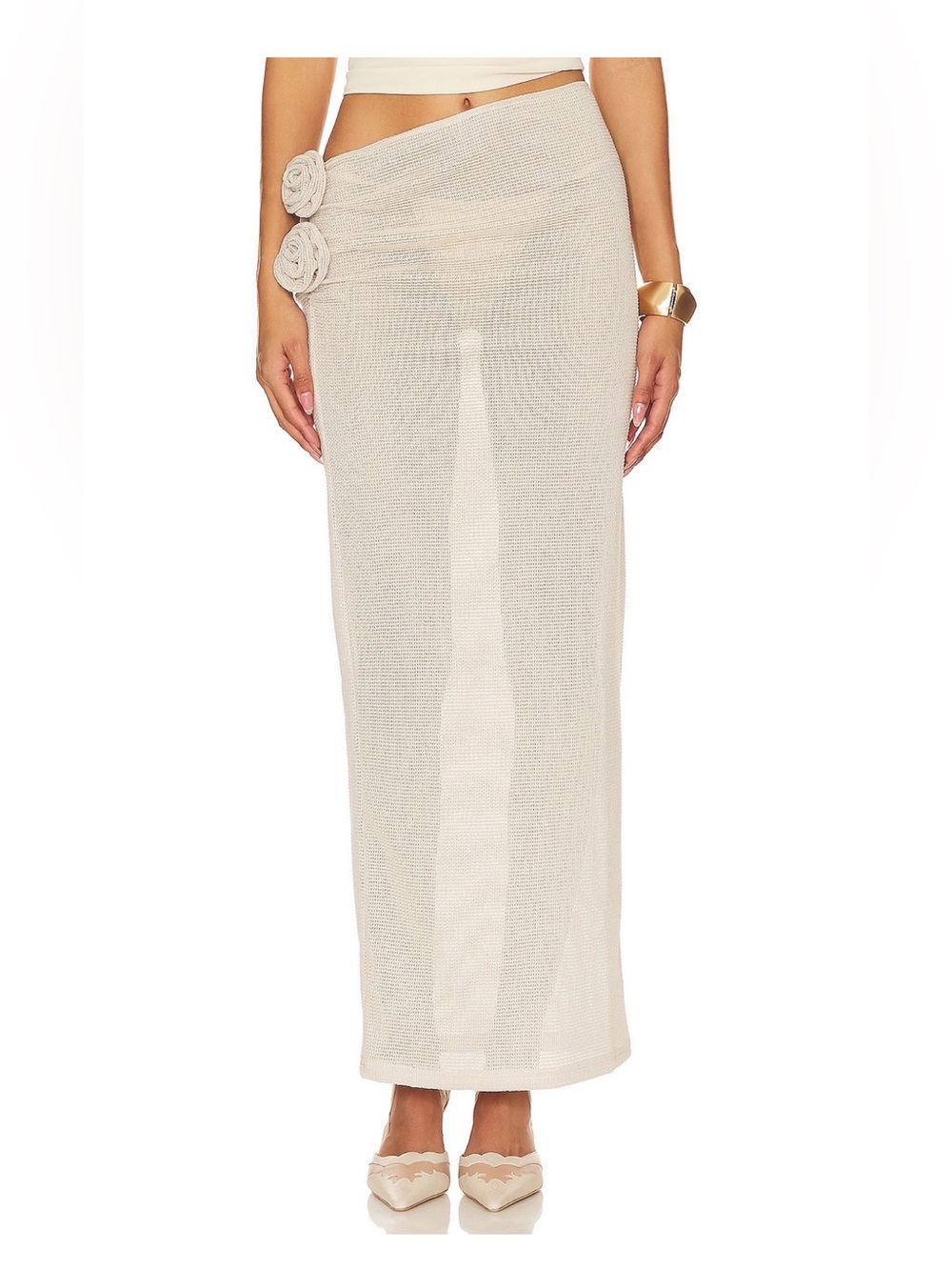 Lioness Crochet Maxi Skirt in cream